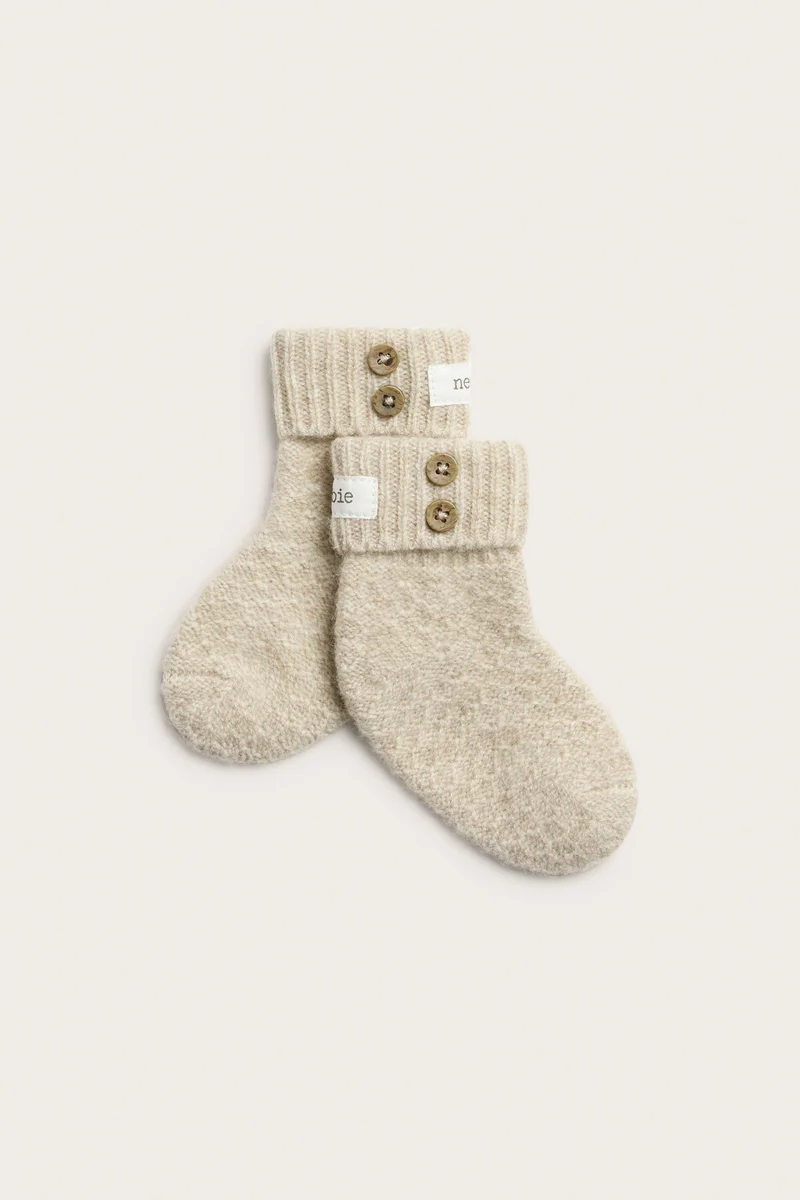 Baby beige wool-cashmere socks