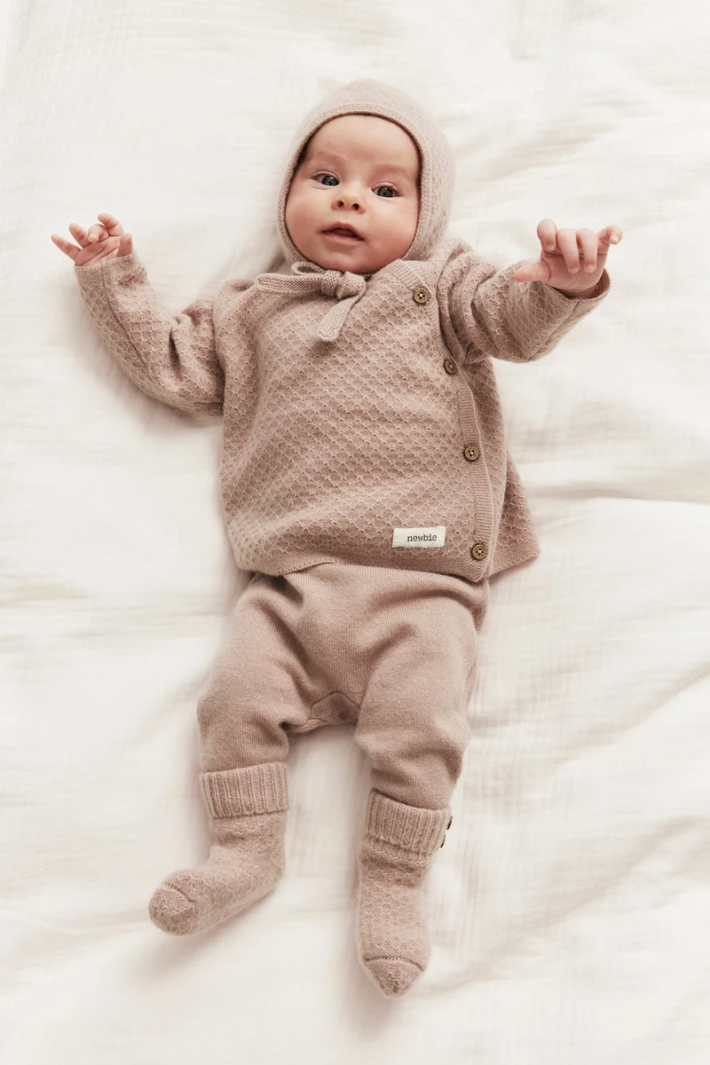 Baby pink wool-cashmere leggings
