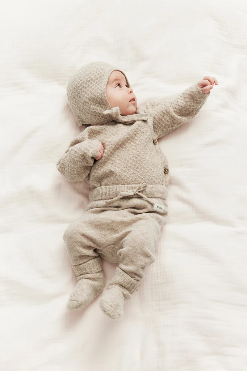 Baby beige wool-cashmere leggings
