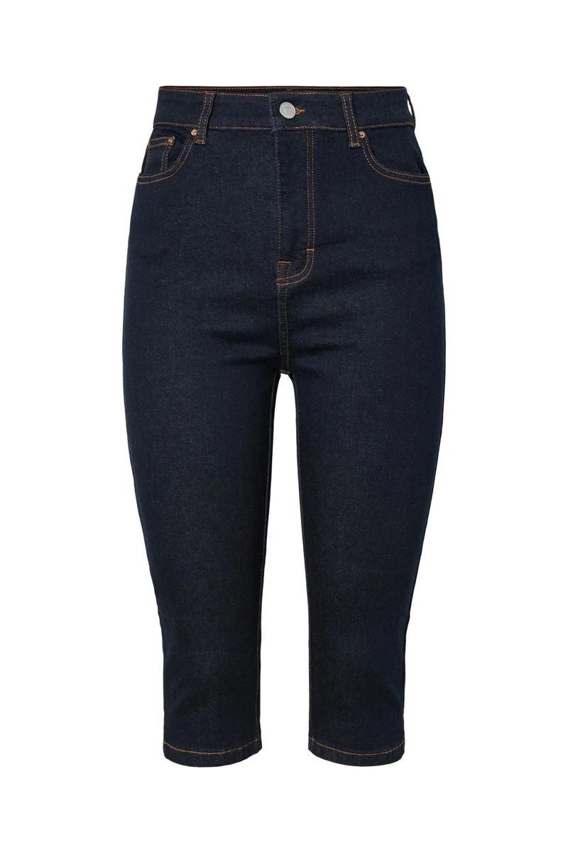 Pieces - Pcdaisy Capri Jeans - 5018627 Dark Blue Denim Rinse