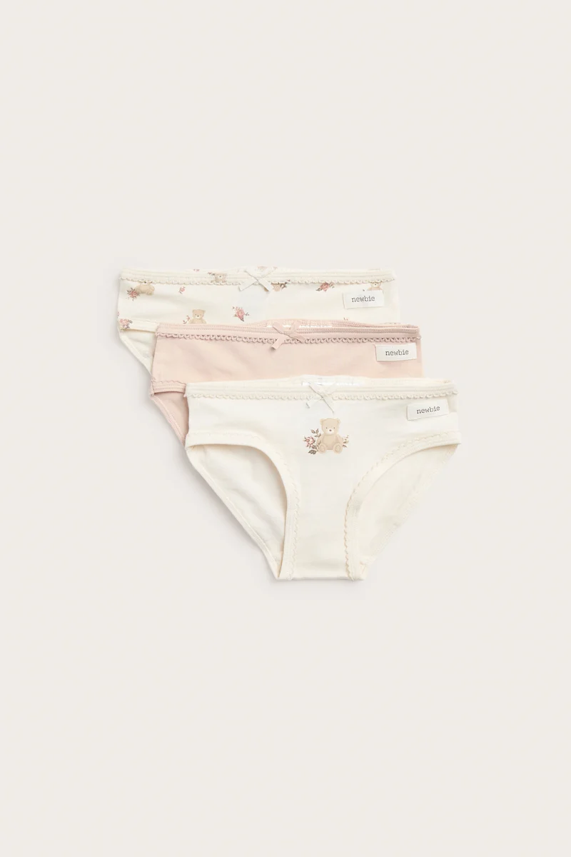 Baby & kids white teddy bear briefs 3-pack