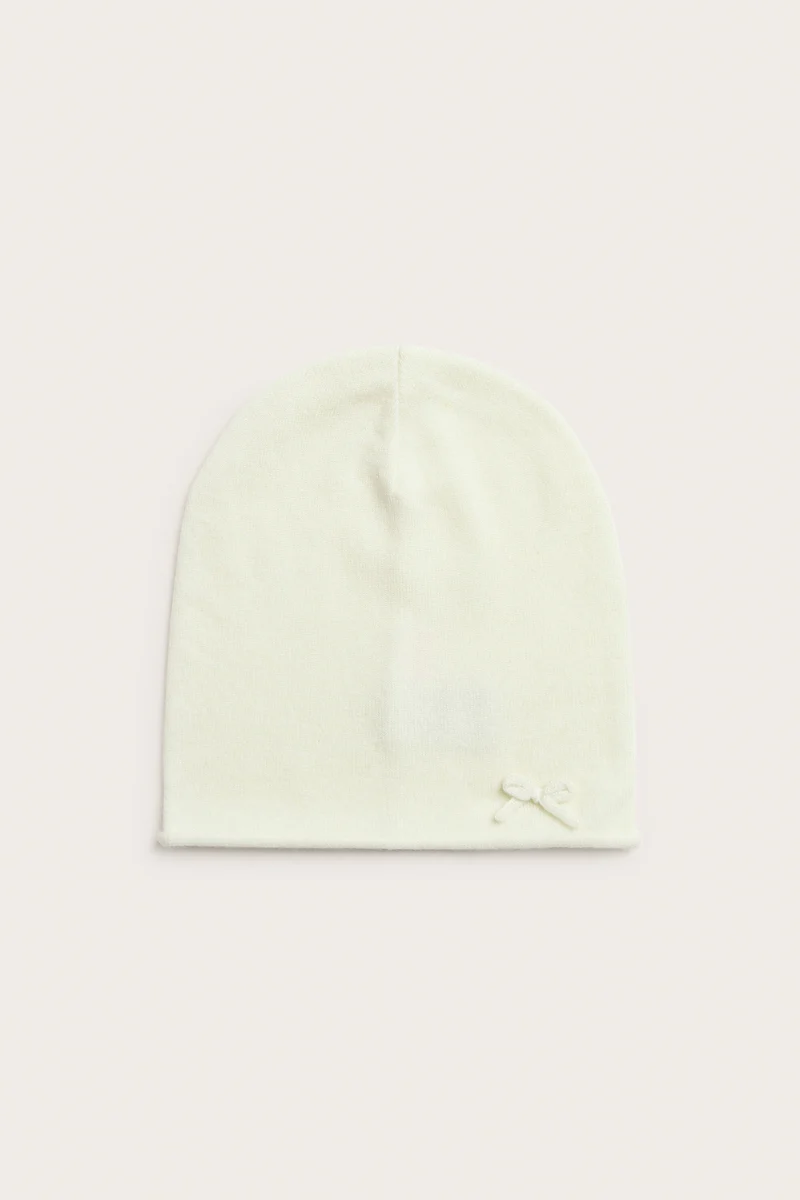 Women's white wool and cashmere blend hat