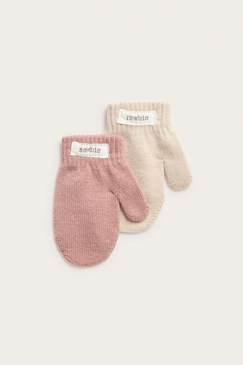 Baby pink mittens 2-pack