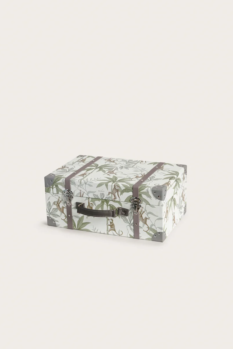 Green jungle patterned cardboard bag
