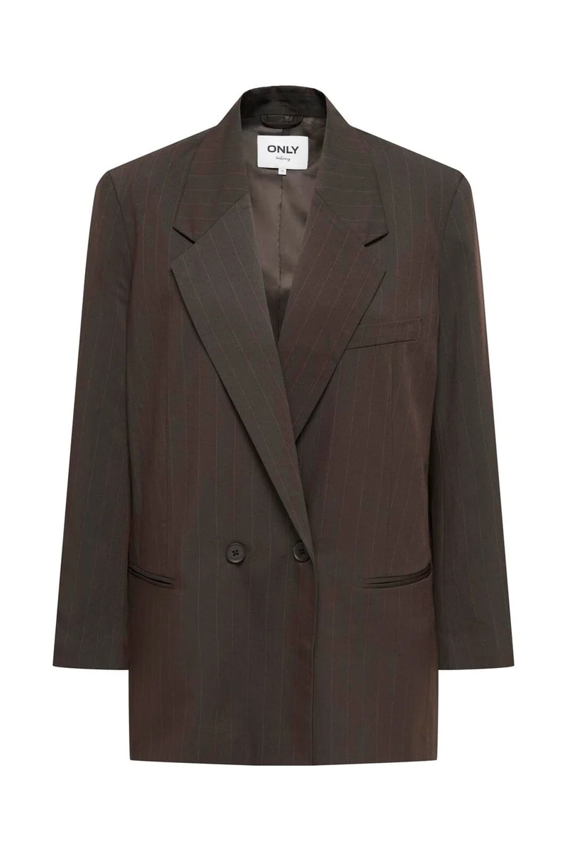 Only - Onlalden L/S Ovs Pinstripe Blazer Tlr - 5129041 Mole Pumice Stone Pinstripes