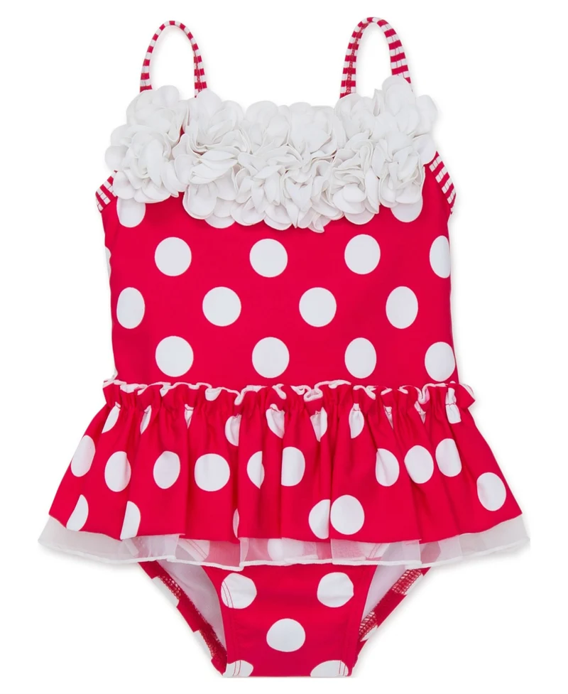 Baby or Toddler Girls Dot 1 Pc Swimsuit