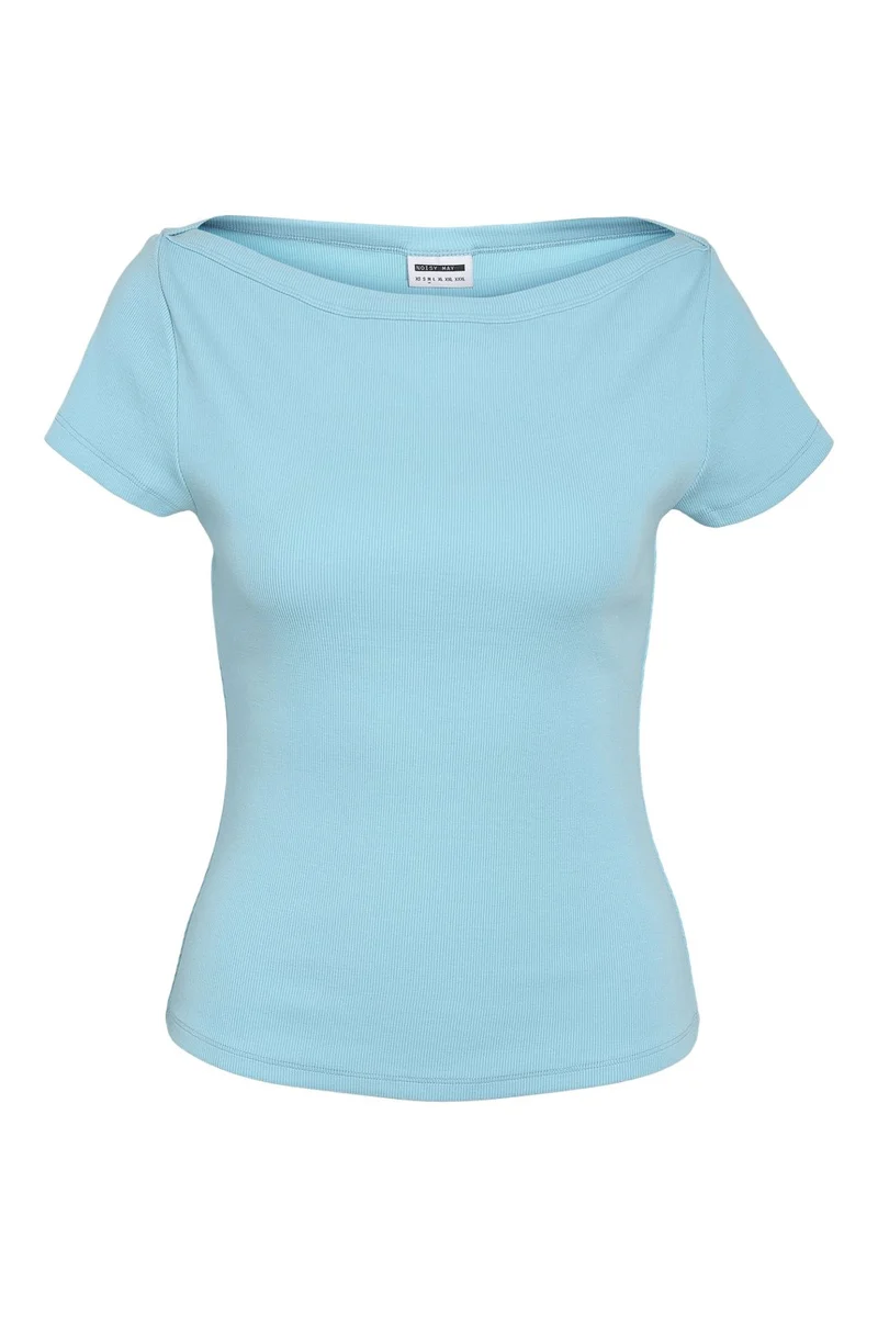 Noisy May - Nmmaya S/S Boatneck Top - 4915904 Baltic Sea