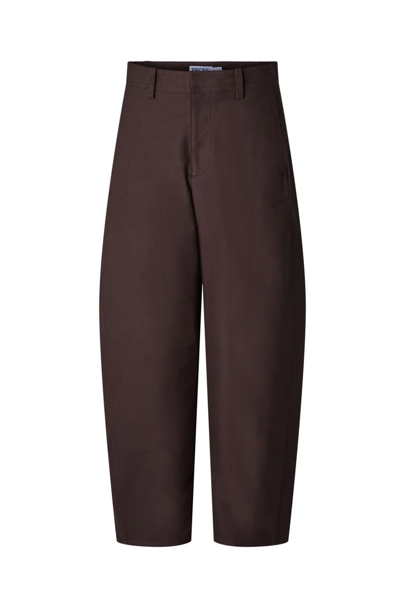 Pieces - Pcrikke Barrel Pants - 5135435 Hot Fudge