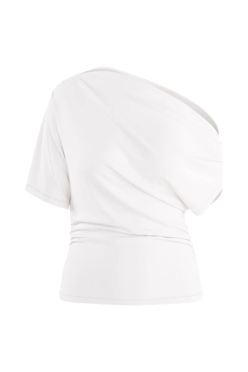 Hypedrop - Hdemma Draped Off-Shoulder Top 32000705 - 5236242 - White