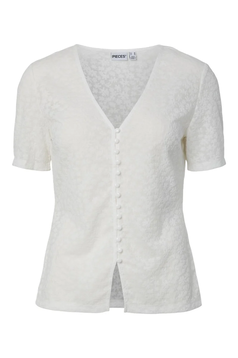 Pieces - Pcbaisy Ss Cardigan - 5016876 Cloud Dancer