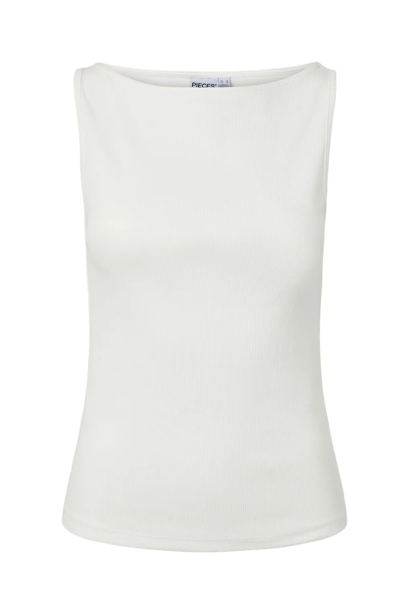 Pieces - Pcmay Sl Boatneck Top - 5154468 Cloud Dancer