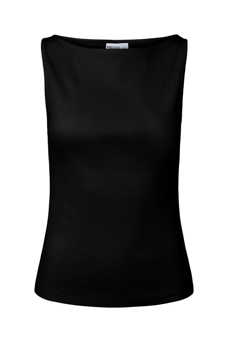 Pieces - Pcmay Sl Boatneck Top - 5165697 Black