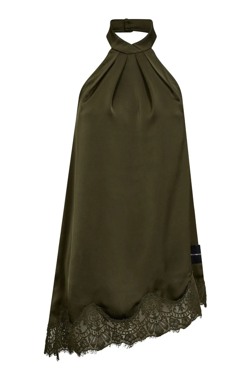 Haute L'Amitié - Naomi Asym Halter Top HL10588 - Army