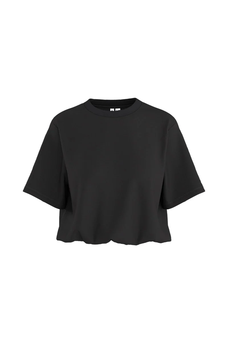 Hypedrop - Hdina Ss Balloon Cropped T-Shirt 32000799 - 5236889 - Black