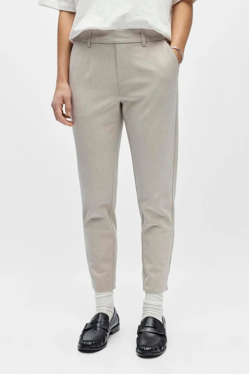 Object - Objlisa Slim Pant - 4932608 Humus Melange