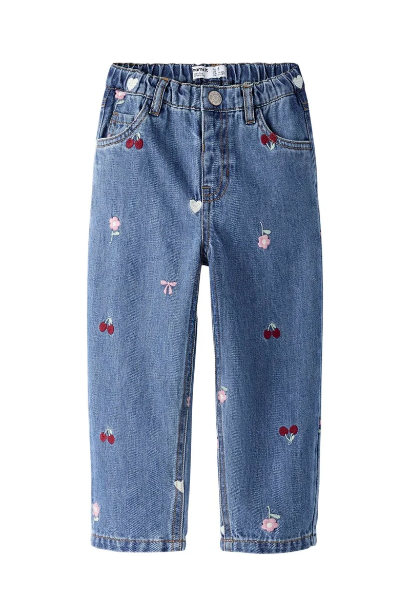 Name It - Nmfbella Barrel Emb Jeans 4870-Ov L - 5039142 Medium Blue Denim Emb