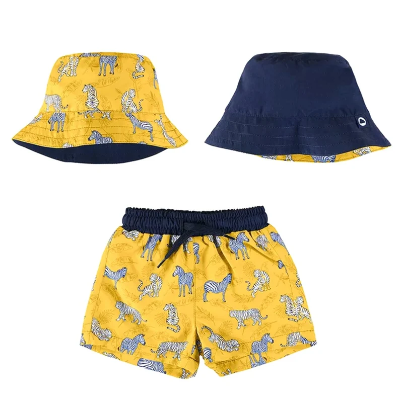 Mayoral Infant Boys Swim Trunks and Hat Set : Safari