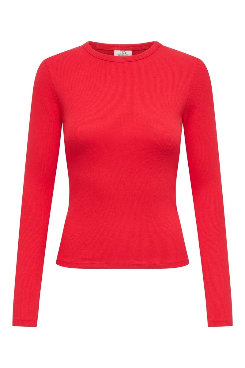 Jdy - Jdylucky L/S O Neck New Top - 5201744 Racing Red