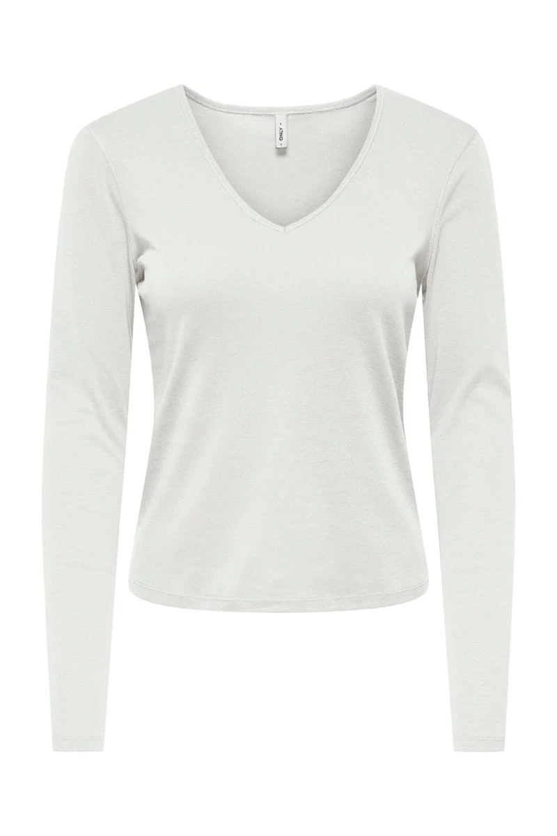Only - Onlkira L/S V-Neck Top - 5138851 Cloud Dancer