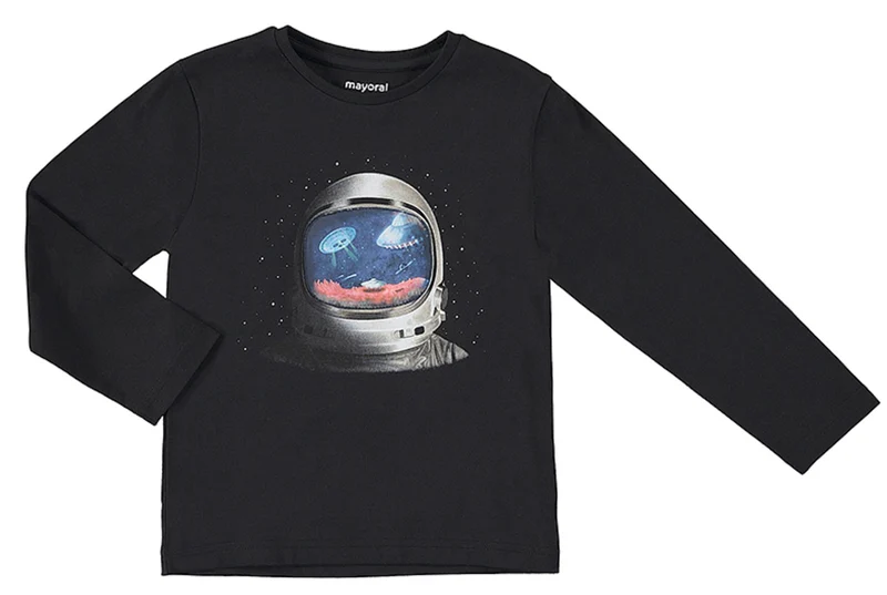 Mayoral Boys Long Sleeved Space Astronaut Tee Shirt