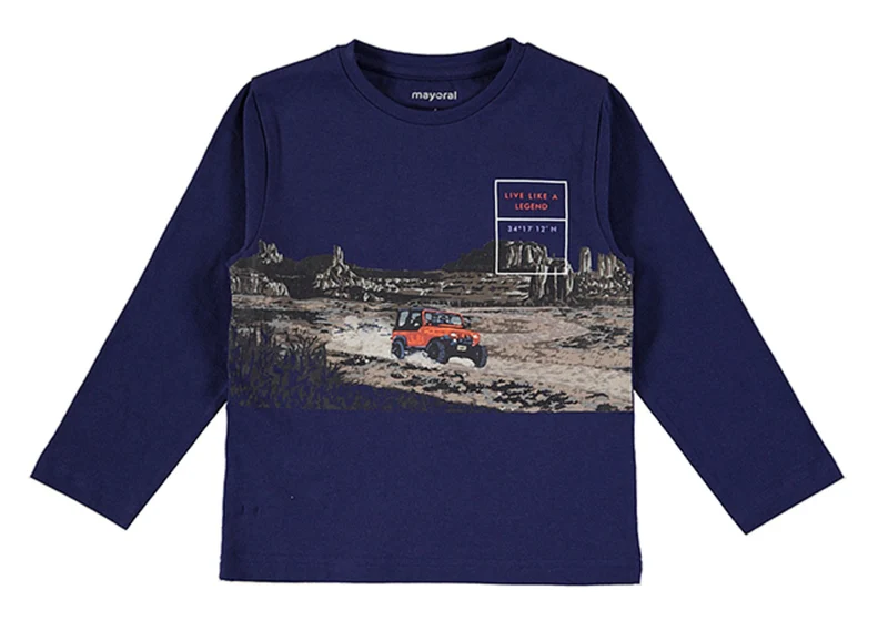 Mayoral Boys Long Sleeved Off Road Car Tee Shirt
