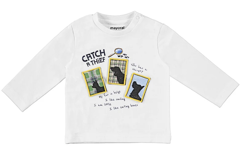 Mayoral Infant Toddler Boys Catch a Thief Long Sleeved Cotton Tee Shirt