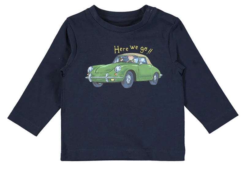 Mayoral Infant Toddler Boys Navy Car Road Trip Long Sleeved Cotton Tee Shirt