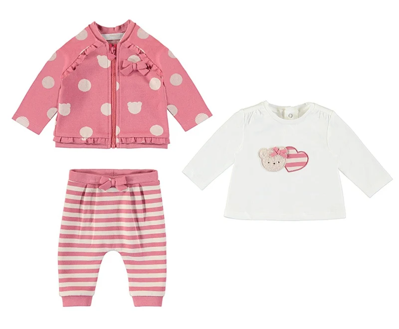 Mayoral Teddy Bear Baby Girls Jogset - 3 Pc Set