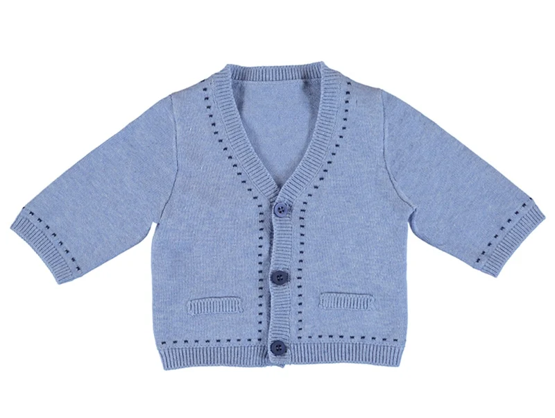 Mayoral Baby Boys Blue Cotton V Neck Cardigan Sweater