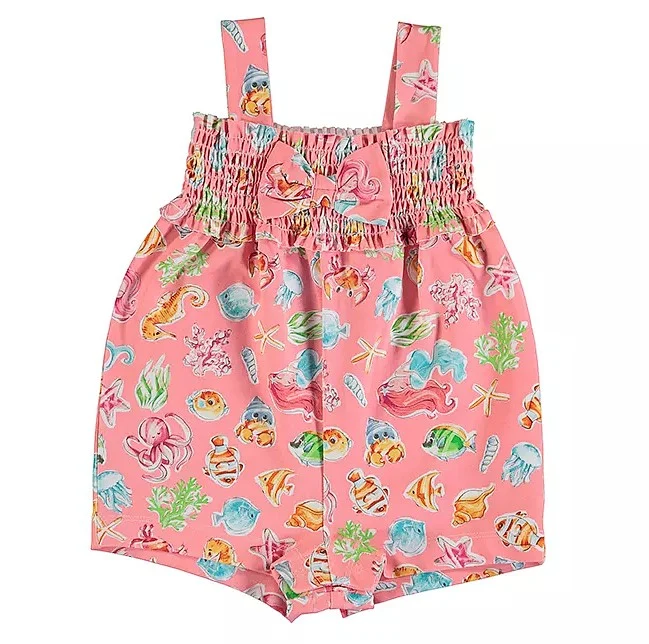Baby Girls Coral Mermaid Knit Bubble
