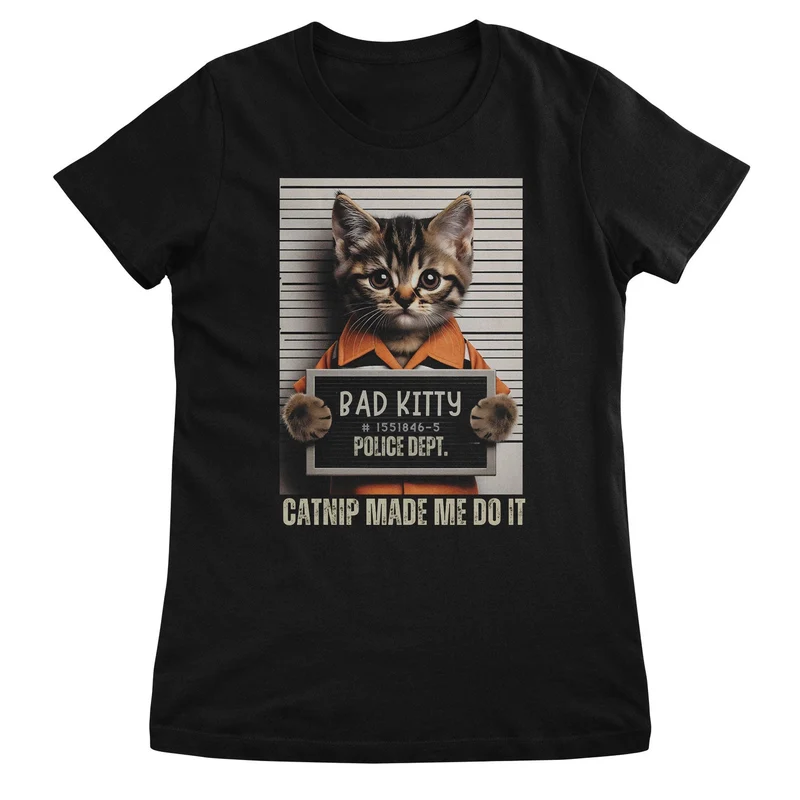 Bad Kitty Mug Shot Girly Top