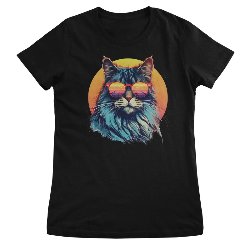 Sunset Cat Shades Girly Top