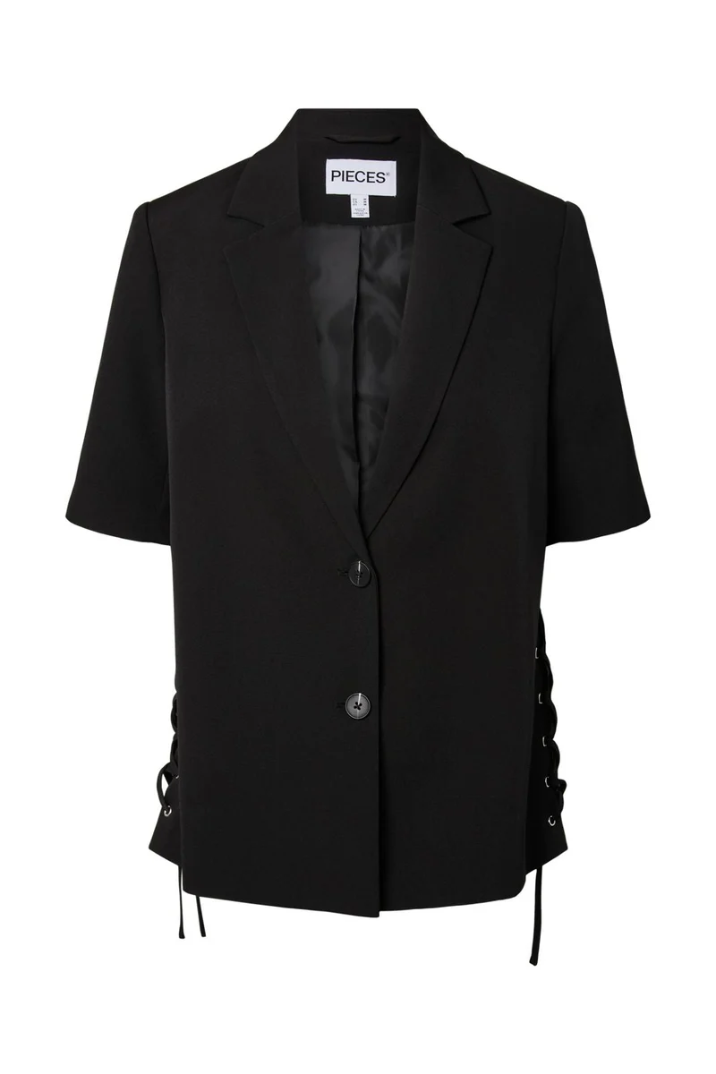 Pieces - Pctempre Ss Tie Detail Blazer - 5118587 Black