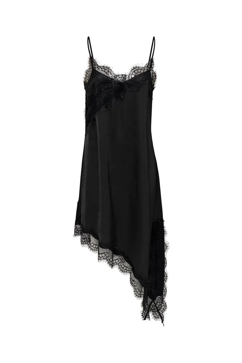 JDY - Jdyurba S/L Asym Split Dress - 5162883 Black