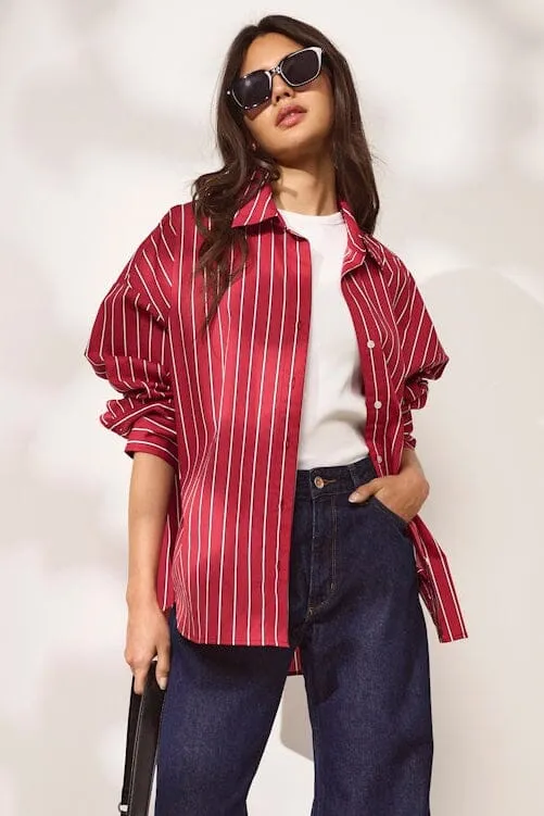 Only - Onloregon Nano Ls Shirt - 5116351 Deep Claret White
