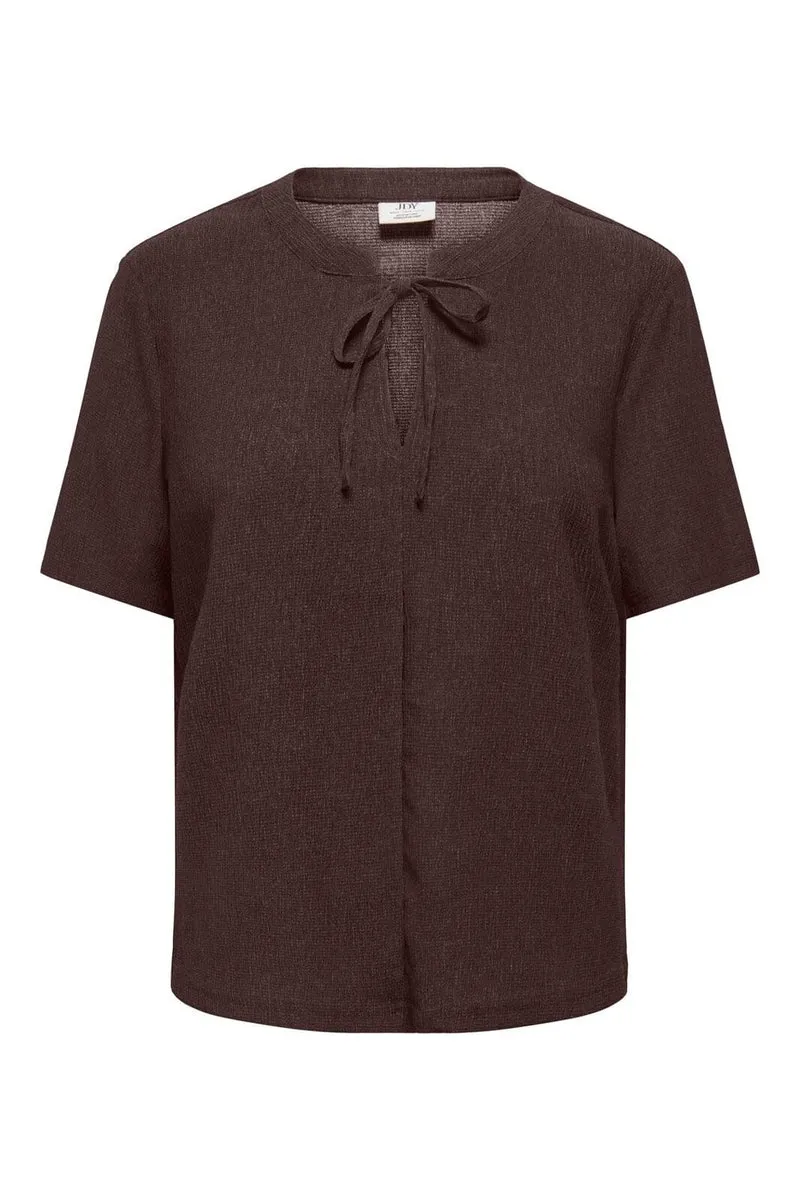 JDY - Jdydebbie Ss V Neck Top Dia - 5104544 Coffee Bean