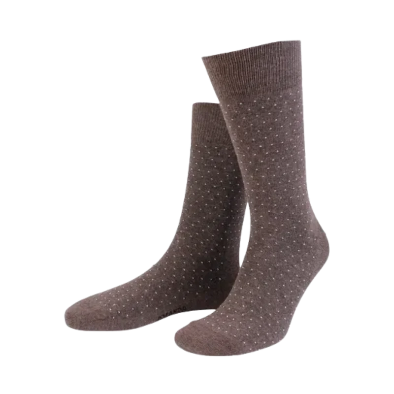 True Micro Dot Sock - Brown melange