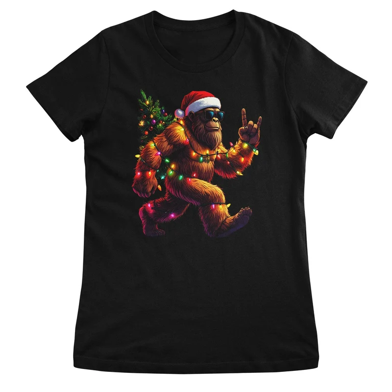 Christmas Bigfoot Girly Tee