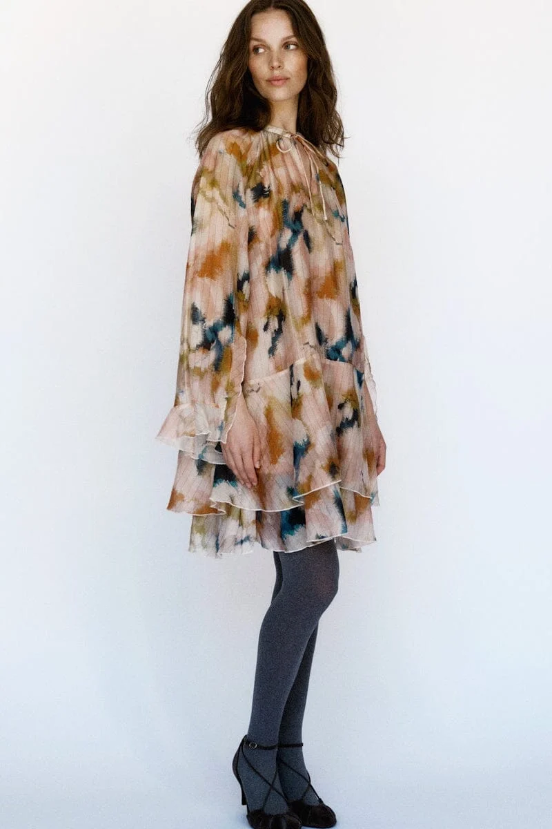 YAS - Yassoara Ls Dress - 4977625 Shadow Gray Sora Print