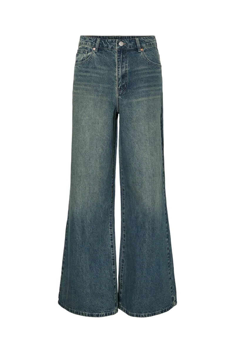 YAS - Yassiva Hmw Wide Jeans - 4828816 Medium Blue Denim Brown Wash