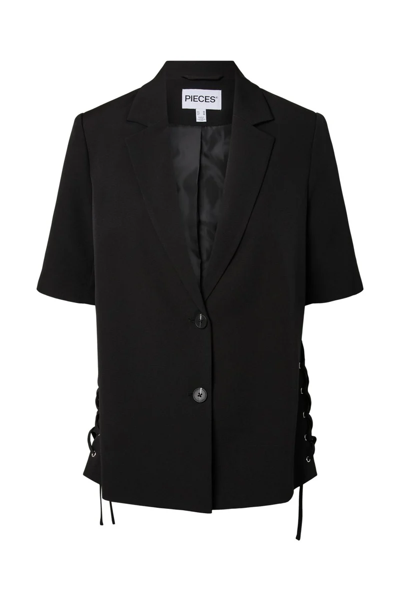 Pieces - Pctempre Ss Tie Detail Blazer - 5118587 Black