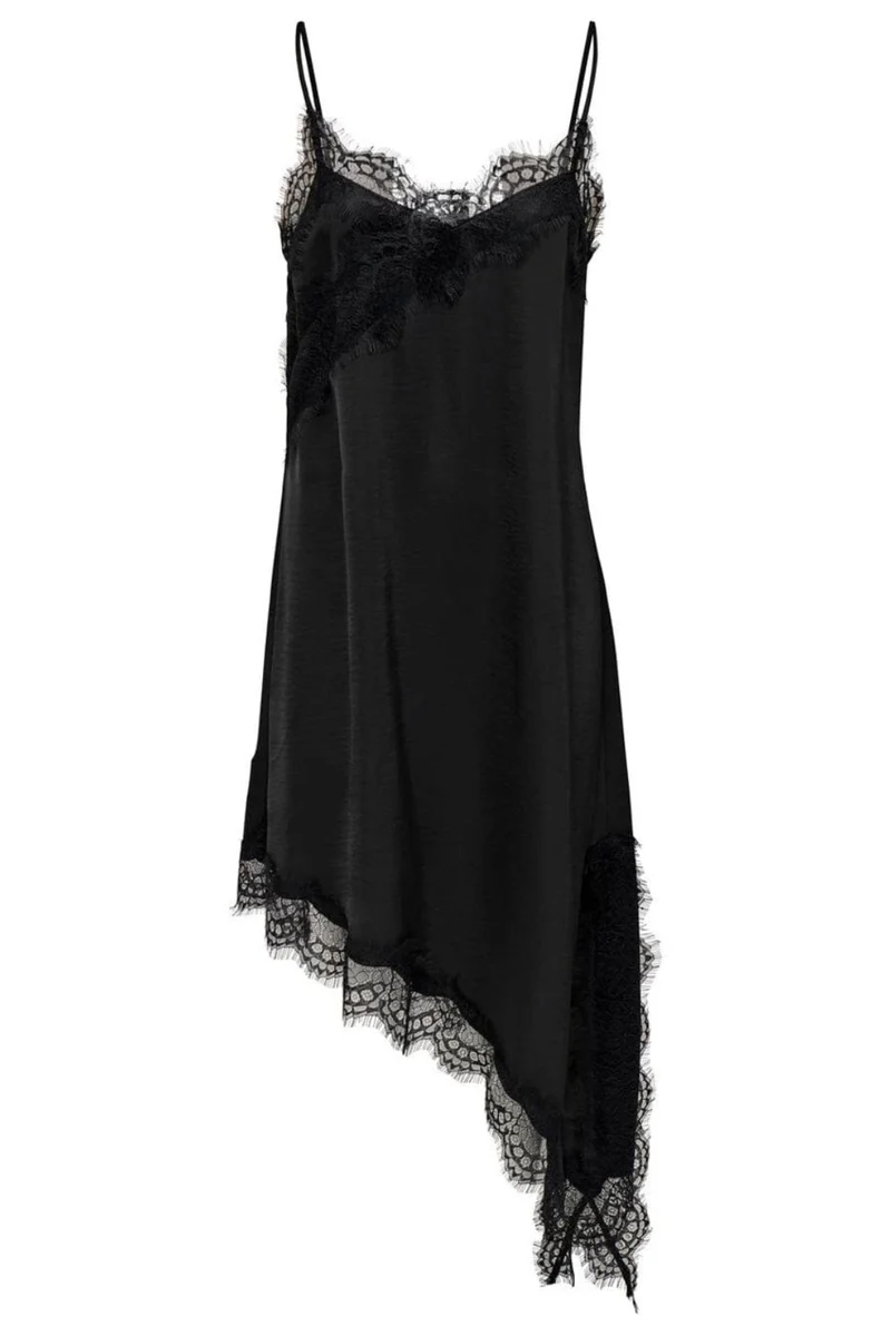 JDY - Jdyurba S/L Asym Split Dress - 5162883 Black