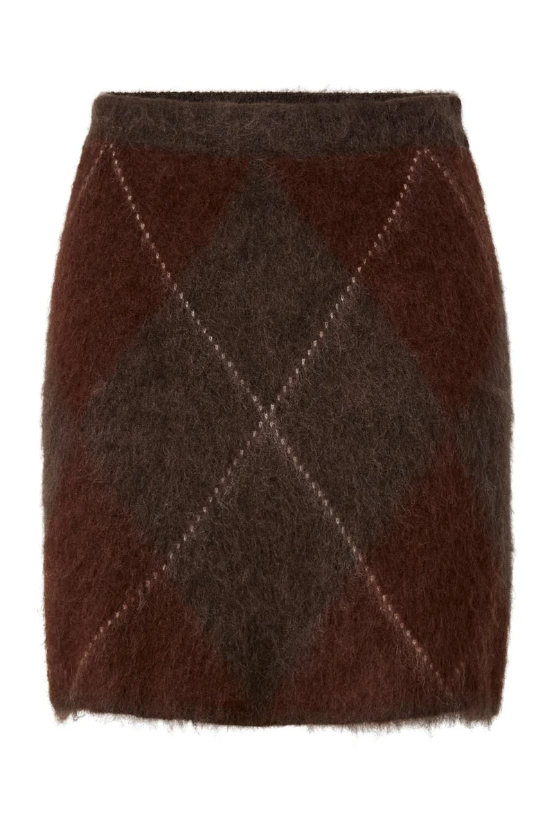 Yas - Yasargy Mohair Blend Knit Skirt - 5112411 Coffee Bean Incence/Sepia/Oatmeal