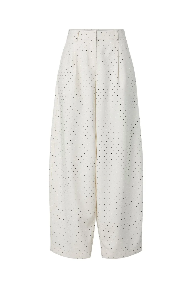 YAS - Yasdotly Barrel Pant - 5067493 Star White W. Black Dots