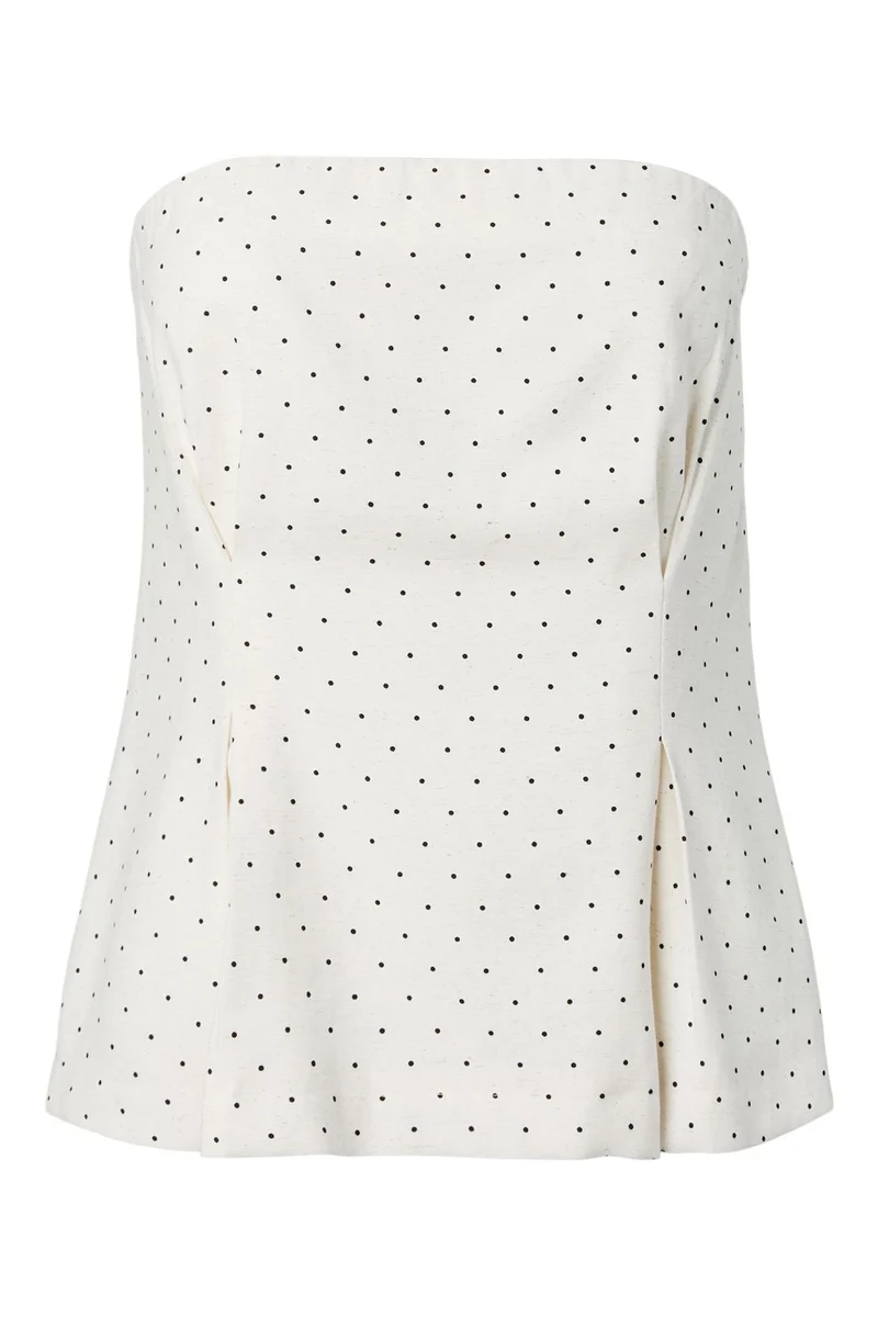 YAS - Yasdotly Corsage Top - 5067501 Star White W. Black Dots