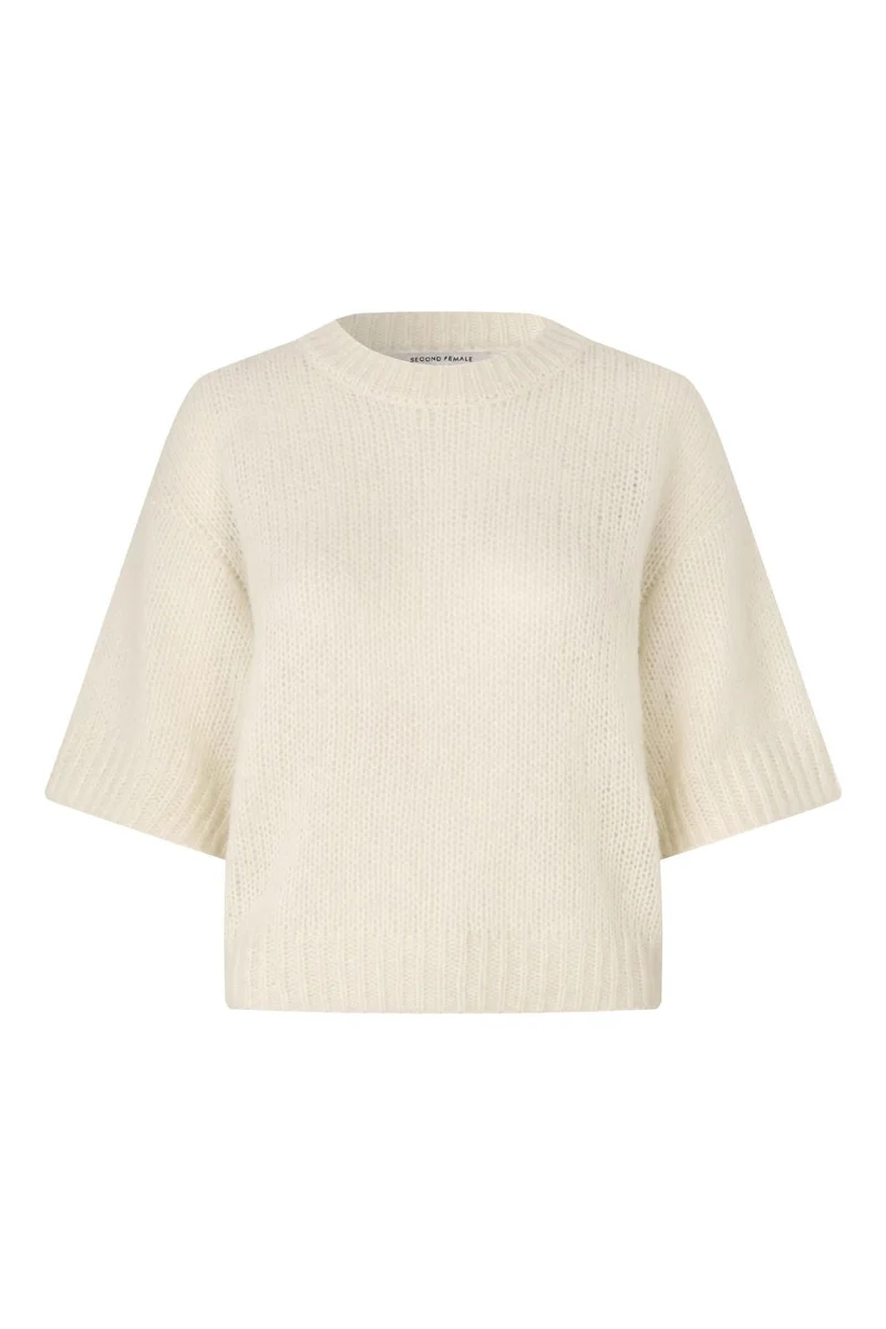 Second Female - Silia Knit SS O-Neck 60843 - 1015 Eggnog