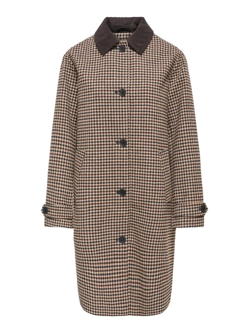 JDY - Jdyvalerie Check Coat Yfm - 5044326 Iced Coffee Black And Chocolate Torte