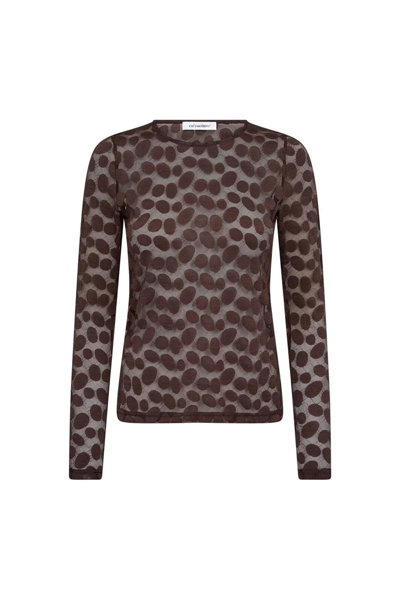 Co´Couture - Penolacc O-Neck Blouse 500266 - 20002 - Brown
