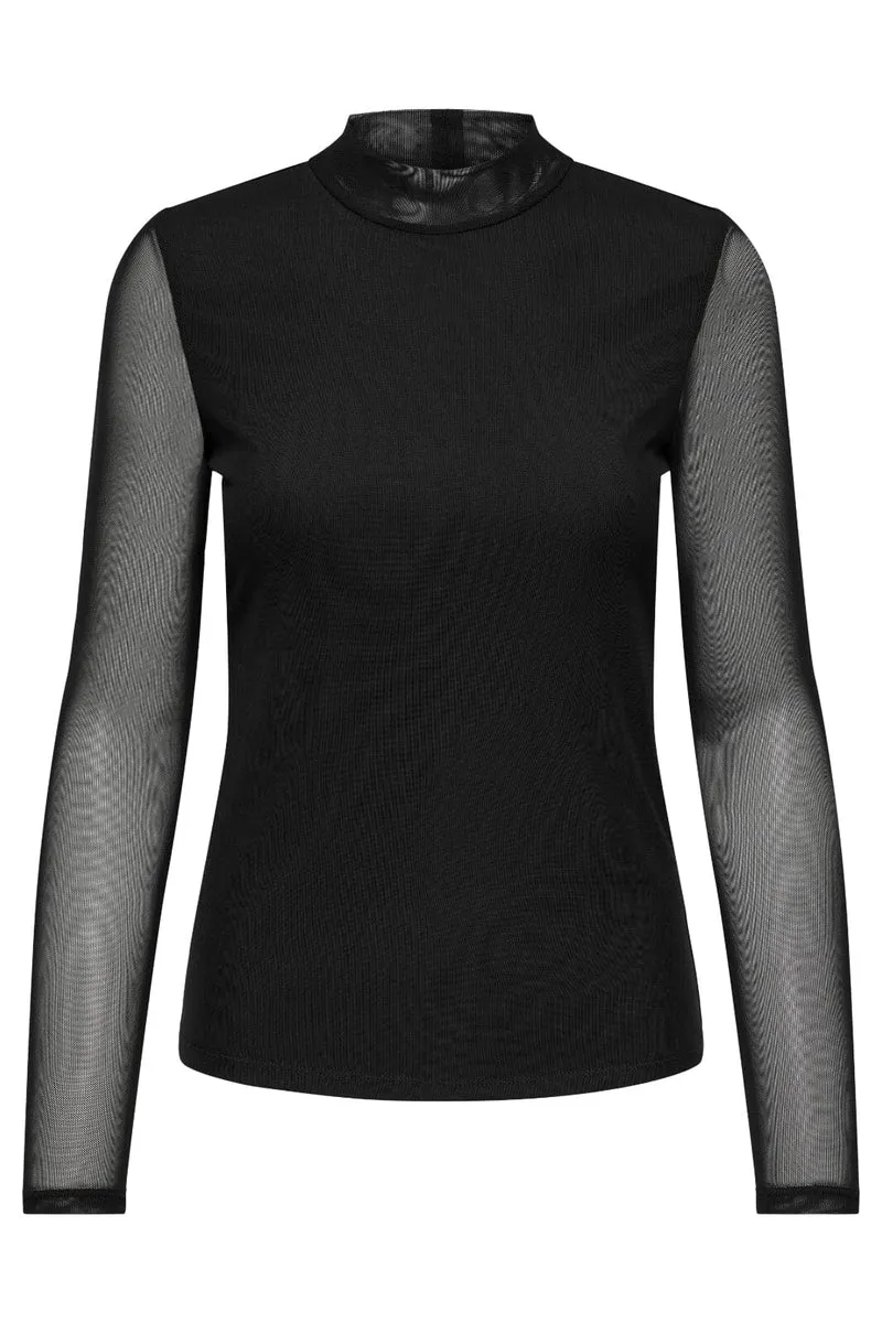 Only - Onlerica Life Mesh L/S Top - 2649422 Black