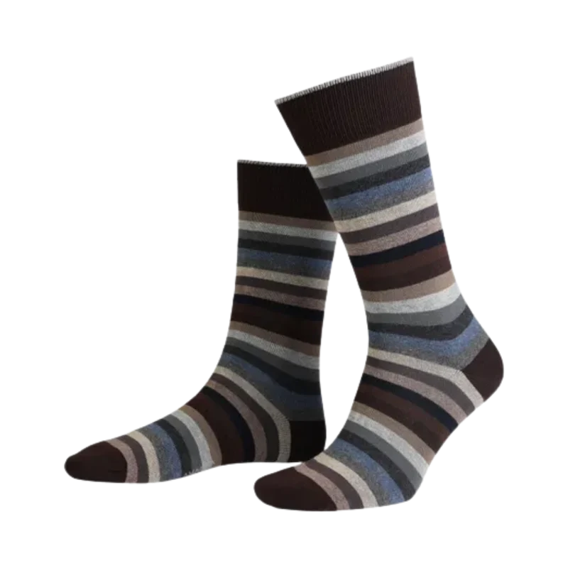 True Block Stripe Ankle Sock - Brown